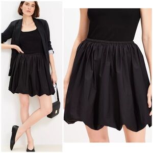 Loft Poplin Ruched Bubble Mini Skirt Size M NWT